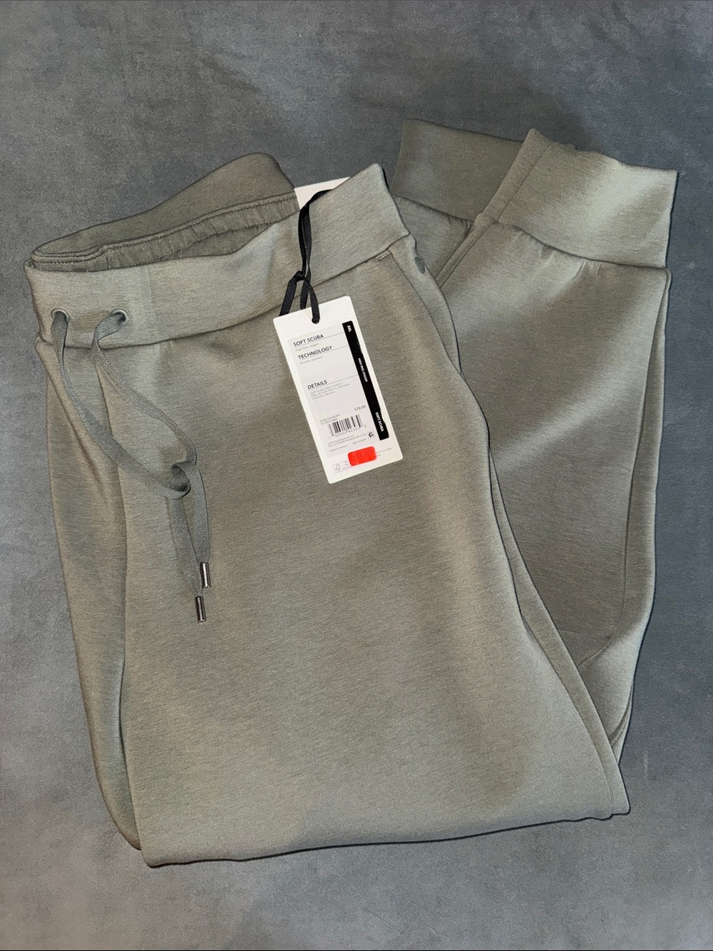 Womens XXL Green Drawstring Jogger Pants Soft Scuba Joggers